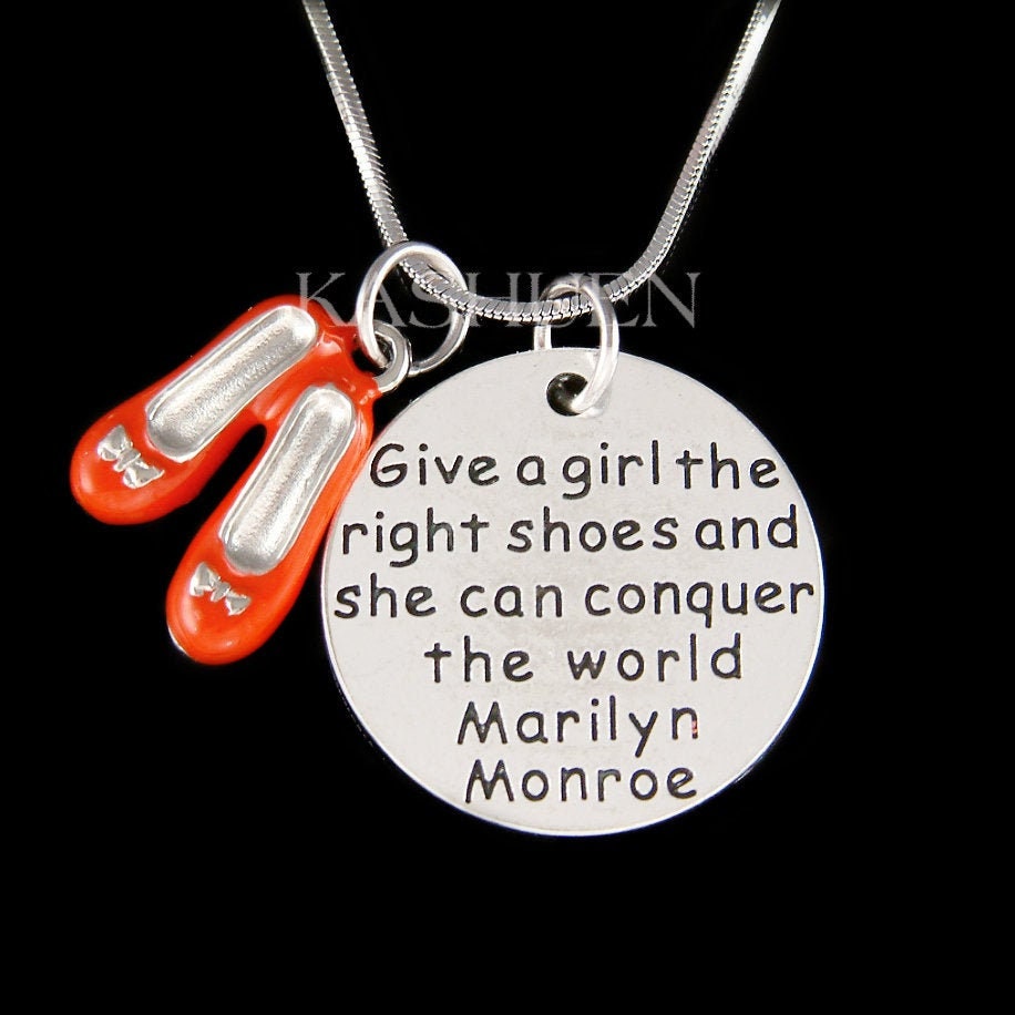 Personalisierter Zauberer Von Oz Dorothy Rubinrote Hausschuhe Charm-Armband Halskette Schlüsselanhänger Marilyn Monroe Zitate Schmuck Mädchen von Kashuen