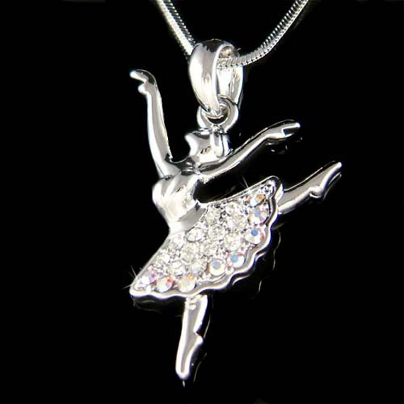 Swarovski Kristall Ballerina Halskette Ballett Tanz Schmuck Mädchen Tänzerin Tanzen Weihnachten 7. 8. 9. 15. 16. Geburtstag Geschenke Armband Charm von Kashuen