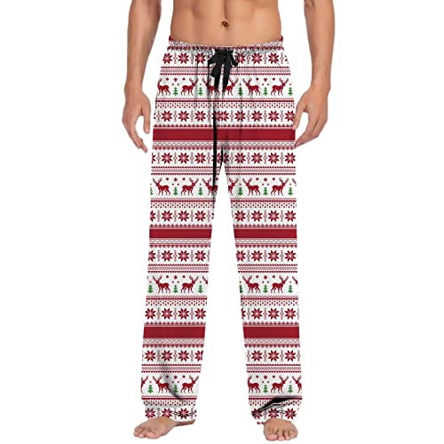 Kashyke Weihnachtspyjama Hose Herren Weihnachts Hose Lang Pyjama Weihnachten Schlafhosen Männer Lang Hosen Weihnachts Schlafanzughose Weihnachtsschlafhose Hose Pyjamahose Lang Freizeithose von Kashyke