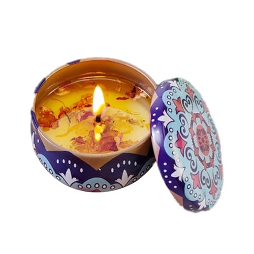 Duftende Teelichter,80g Sojawachskerze | Exquisite Kerzengläser im Design von Sojawachs-Teelichtern, getrockneten Blumen, Aromatherapie-Kerzen für Stressabbau, Entspannung, von Kasmole