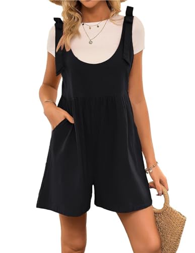 Kate Kasin Damen Ärmellose Sommer Tank Top Einteiler Overall Hosenanzug Romper Weites Bein Playsuit Schwarz S von Kate Kasin