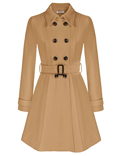 Kate Kasin Damen Trenchcoat Aus Polyester Für Einen Stilvollen Look Farbe:Braun M von Kate Kasin