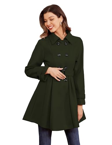 Kate Kasin Trendiger Trenchcoat Mit Auffälligem Reverskragen Farbe Armeegrün L von Kate Kasin