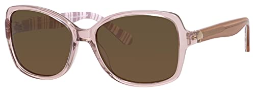 KATE SPADE Damen Ayleen/P/S Sonnenbrille, Beige Stripe White/Brown, 56 von KATE SPADE