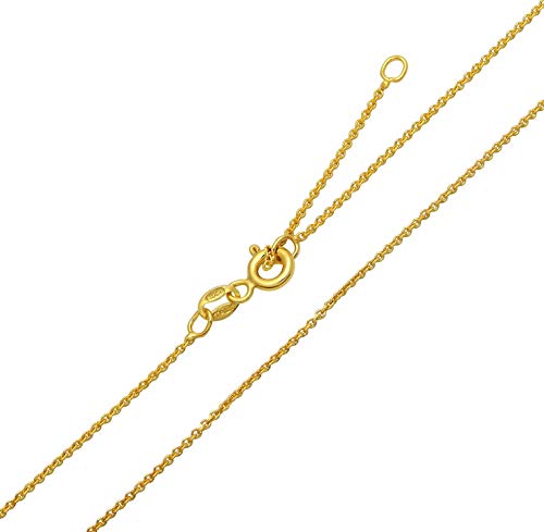 Kauf-mich-weg Ankerkette 925 Sterling Silber vergoldet 1,1mm breit 42-45cm lang Silberkette Halskette Kette Damen Gold von Kauf-mich-weg