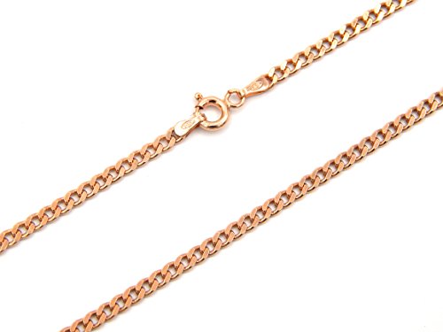 Kauf-mich-weg Panzerkette 925 Sterling Silber rose vergoldet 3mm breit Länge wählbar 45 50 55 60 cm Silberkette Rosegold Halskette Kette rosé Damen (60) von Kauf-mich-weg