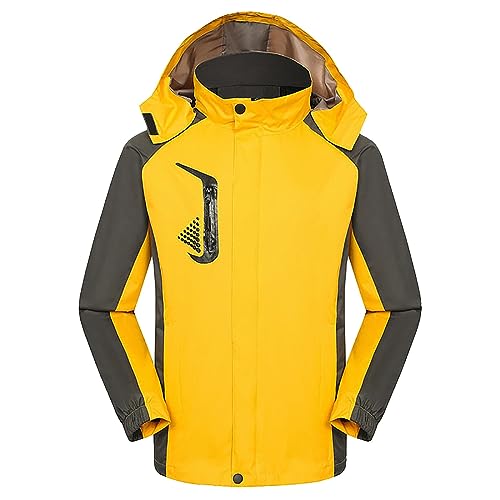 Kavitoz Jacke Herren Regenjacke Windbreaker Outdoor Pullover Softshelljacke Wasserdicht Atmungsaktiv Softshelljacken Für RegenmantelAlltägliche, lässige, unbedruckte, modische Jacke von Kavitoz