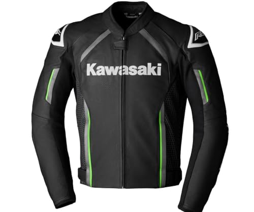Kawasaki Motorradjacke RIMINI schwarz Leder Herren Jacke Gr.M von Kawasaki