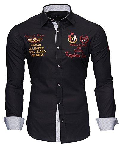 Kayhan Herren Hemd Monaco Schwarz (4XL) von Kayhan