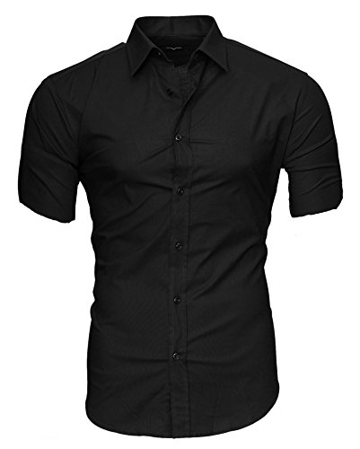 Kayhan Herren Kurzarm Hemd Caribic Schwarz 6XL von Kayhan