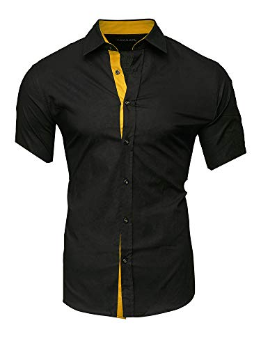 Kayhan Herren Kurzarm Hemd Florida Black/Gold 5XL von Kayhan