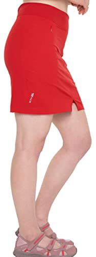 Kaymountain Damen Trekking Wander Outdoor Skort Hosenrock Rock Short Marbella Ultra Leicht Red 36 von Kaymountain