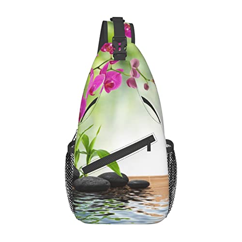 Cross-Brusttasche, Diagonal Orchid Stonesed Running Fanny Pack Gürteltasche mit verstellbarem Riemen für Damen und Herren, freihändige Geldbörse, Hüfttasche von KazUp