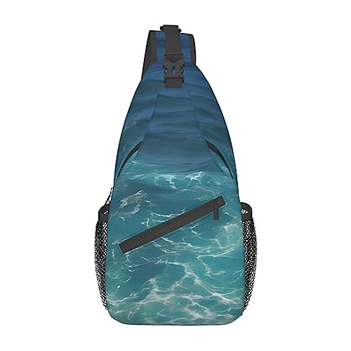 Cross-Brusttasche, Diagonal The Deep Ocean Running Fanny Pack Gürteltasche mit verstellbarem Riemen für Damen und Herren, freihändige Geldbörse, Hüfttasche von KazUp