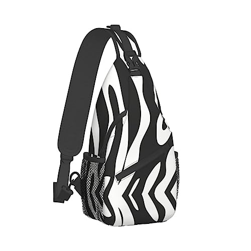 Cross-Brusttasche, diagonal, Zebra-gestreift, Lauf-Fanny-Pack-Gürteltasche mit verstellbarem Riemen für Damen und Herren, freihändige Geldbörse, Hüfttasche von KazUp