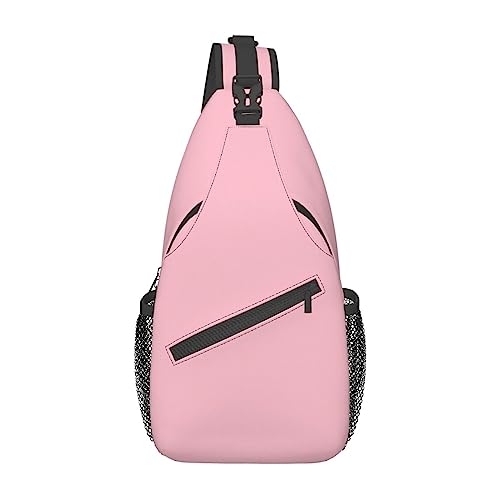 Cross-Brusttasche, diagonal, einfarbig, rosa, Laufgürteltasche, Gürteltasche mit verstellbarem Riemen, für Damen und Herren, freihändige Geldbörse, Hüfttasche von KazUp