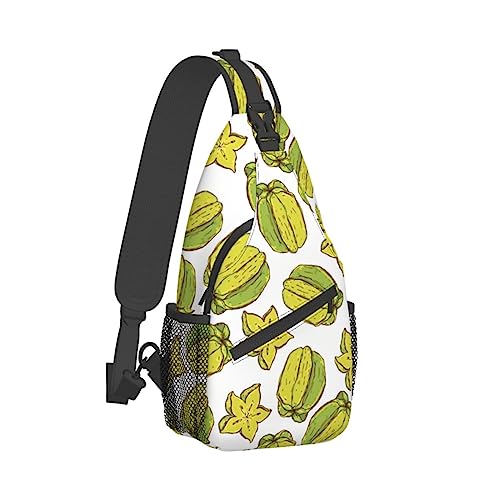 Cross-Brusttasche, diagonal, süßes Sternfrucht-Lauf-Fanny-Pack, Gürteltasche mit verstellbarem Riemen für Damen und Herren, freihändige Geldbörse, Hüfttasche von KazUp