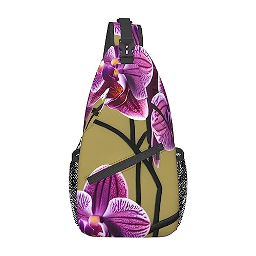 Cross-Brusttasche, diagonal schöne Orchideen, Laufen, Gürteltasche, Gürteltasche mit verstellbarem Riemen, für Damen und Herren, freihändige Geldbörse, Hüfttasche von KazUp