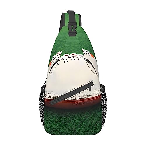 Cross-Brusttasche, diagonal weiß, Rugby-Ball, Laufen, Gürteltasche, Gürteltasche mit verstellbarem Riemen, für Damen und Herren, freihändige Geldbörse, Hüfttasche von KazUp