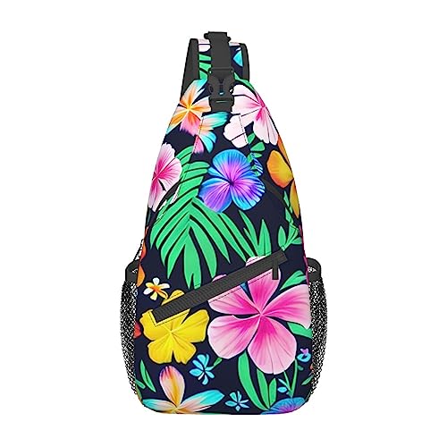 Cross-Brusttasche, diagonale Bunte Blumen, Laufgürteltasche, Gürteltasche mit verstellbarem Riemen, für Damen und Herren, freihändige Geldbörse, Hüfttasche von KazUp