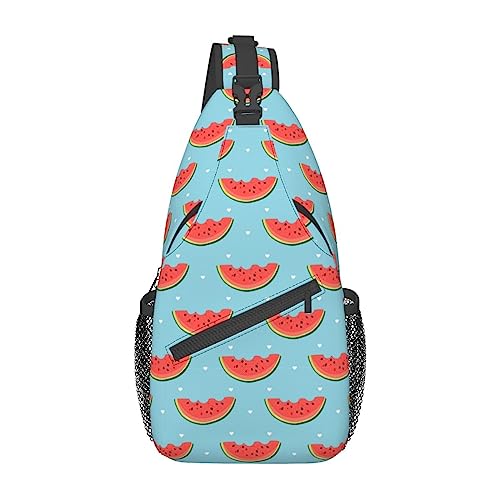 Cross-Brusttasche, diagonale Wassermelone, bunt, Laufgürteltasche, Gürteltasche mit verstellbarem Riemen, für Damen und Herren, freihändige Geldbörse, Hüfttasche von KazUp