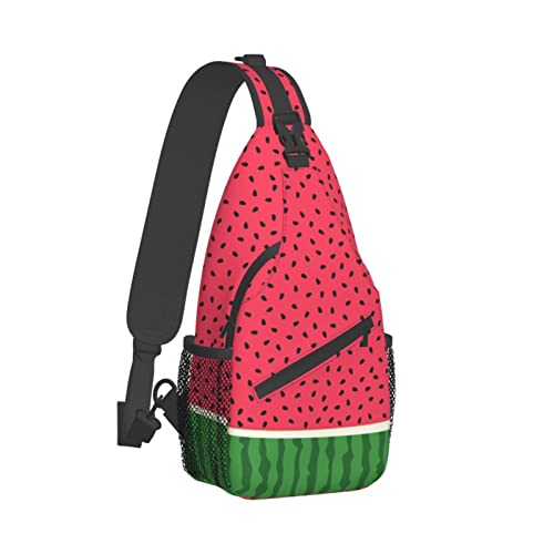 Cross-Brusttasche, diagonale Wassermelonen-Lauf-Fanny-Pack-Gürteltasche mit verstellbarem Riemen für Damen und Herren, freihändige Geldbörse, Hüfttasche von KazUp