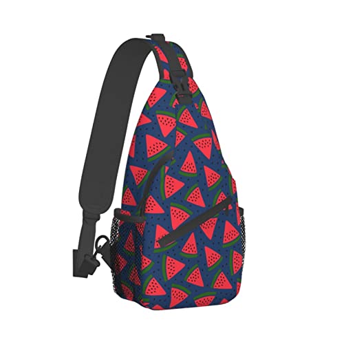 Cross-Brusttasche, diagonale Wassermelonen-Lauf-Fanny-Pack-Gürteltasche mit verstellbarem Riemen für Damen und Herren, freihändige Geldbörse, Hüfttasche von KazUp