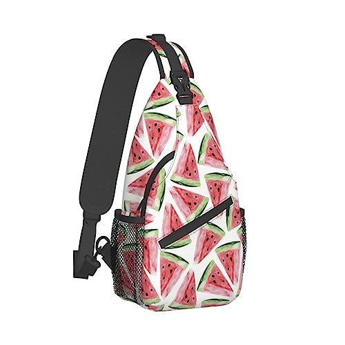 Cross-Brusttasche, diagonale Wassermelonen-Lauf-Fanny-Pack-Gürteltasche mit verstellbarem Riemen für Damen und Herren, freihändige Geldbörse, Hüfttasche von KazUp