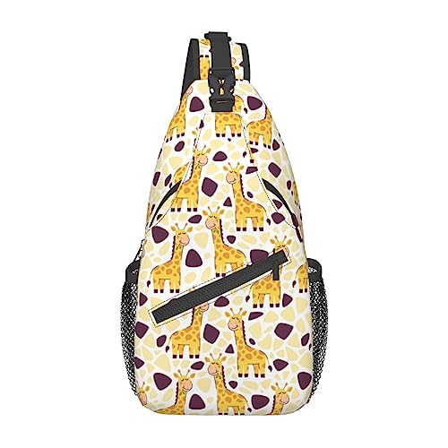 Cross-Brusttasche, diagonale niedliche Giraffe, läuft, Gürteltasche, Gürteltasche mit verstellbarem Riemen, für Damen und Herren, freihändige Geldbörse, Hüfttasche von KazUp