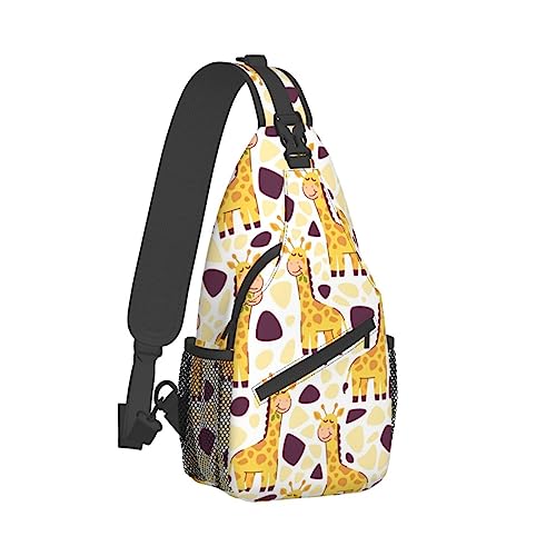 Cross-Brusttasche, diagonale niedliche Giraffe, läuft, Gürteltasche, Gürteltasche mit verstellbarem Riemen, für Damen und Herren, freihändige Geldbörse, Hüfttasche von KazUp