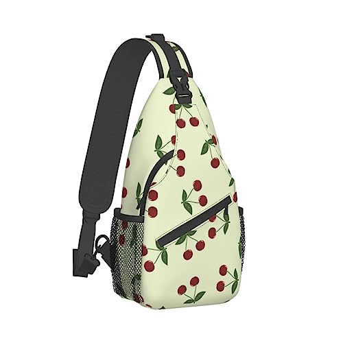 Cross-Brusttasche, diagonale niedliche Kirsche, Lauf-Fanny-Pack-Gürteltasche mit verstellbarem Riemen für Damen und Herren, freihändige Geldbörse, Hüfttasche von KazUp