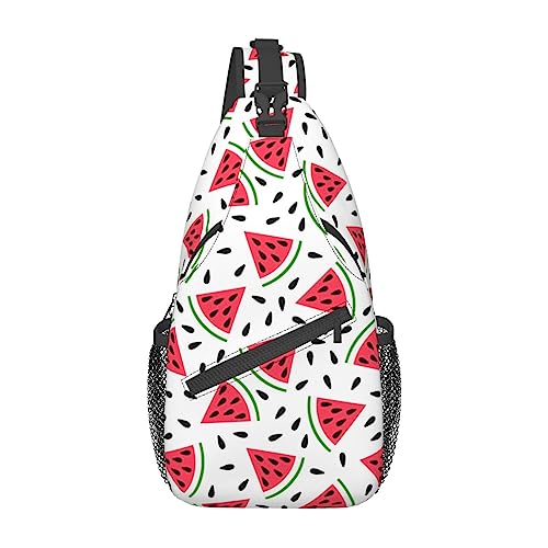 Cross-Brusttasche, diagonale niedliche Wassermelonen-Lauf-Fanny-Pack-Gürteltasche mit verstellbarem Riemen für Damen und Herren, freihändige Geldbörse, Hüfttasche von KazUp