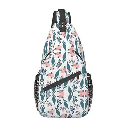 Cross-Brusttasche, diagonale rosafarbene Blume, laufende Fanny-Pack-Gürteltasche mit verstellbarem Riemen für Damen und Herren, freihändige Geldbörse, Hüfttasche von KazUp