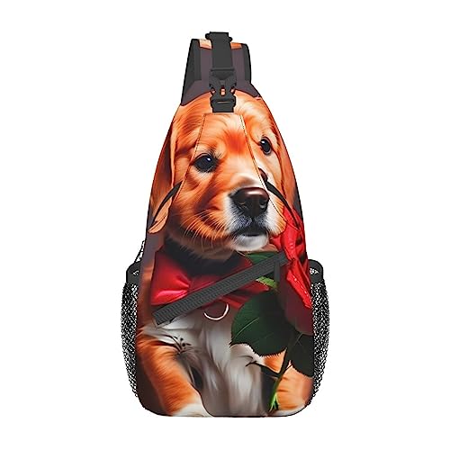 Cross-Brusttasche, diagonaler Gentleman-ähnlicher Hund, läuft, Gürteltasche, Gürteltasche mit verstellbarem Riemen, für Damen und Herren, freihändige Geldbörse, Hüfttasche von KazUp