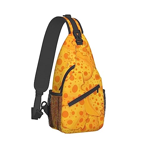 Cross-Brusttasche, diagonaler gelber Käse, Laufgürteltasche, Gürteltasche mit verstellbarem Riemen, für Damen und Herren, freihändige Geldbörse, Hüfttasche von KazUp