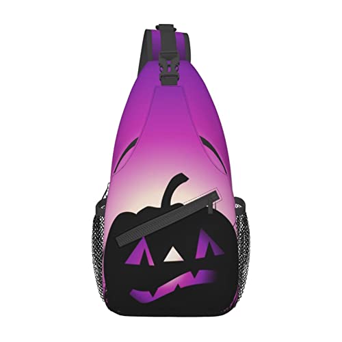 Cross-Brusttasche, diagonales Halloween-Kürbis-Motiv, Gürteltasche mit verstellbarem Riemen für Damen und Herren, freihändige Geldbörse, Hüfttasche von KazUp