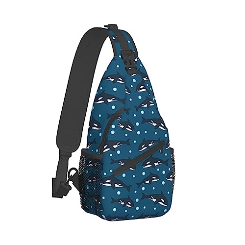 Cross-Brusttasche, diagonales Wal-Tier-Lauf-Fanny-Pack-Gürteltasche mit verstellbarem Riemen für Damen und Herren, freihändige Geldbörse, Hüfttasche von KazUp