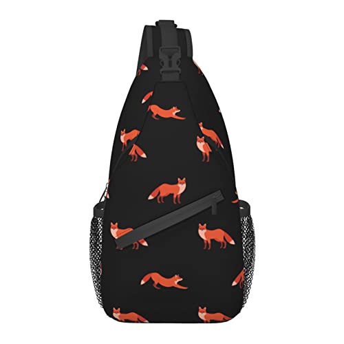 Cross-Brusttasche Diagonal Fox Running Fanny-Pack-Gürteltasche mit verstellbarem Riemen für Damen und Herren, freihändige Geldbörse, Hüfttasche von KazUp