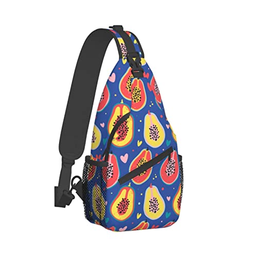 Cross-Brusttasche Diagonal Fruit of Papaya Running Fanny Pack Gürteltasche mit verstellbarem Riemen für Damen Herren Freisprech-Geldbörse Hüfttasche von KazUp