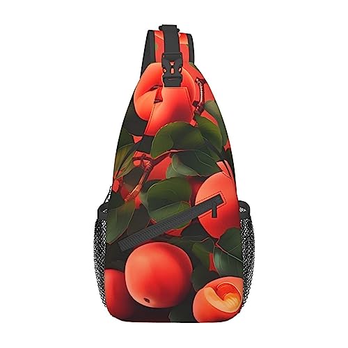 Cross-Brusttasche Diagonal Red Apricot Running Fanny Pack Gürteltasche mit verstellbarem Riemen für Damen Herren Hands Free Wallet Waist Bag von KazUp