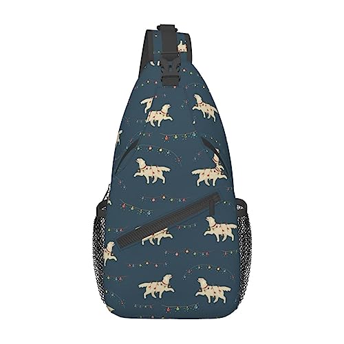 Kreuzbrusttasche, diagonaler niedlicher Labrador-Hund, läuft, Gürteltasche, Gürteltasche mit verstellbarem Riemen, für Damen und Herren, freihändige Geldbörse, Hüfttasche von KazUp