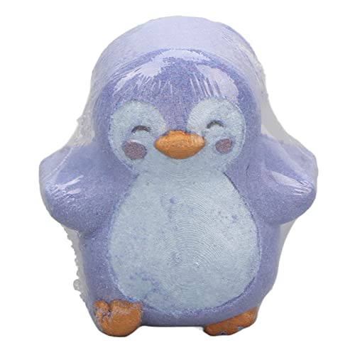 Badesalzball, Niedliche Tierform, Feuchtigkeitsspendender Schaumbadball Mit Meersalz Und ätherischem Öl, Geeignet Für Familienbaden, Geschenke, Lustiges Baden Für Kinder (Pinguin (Blaubeere)) von Kcabrtet