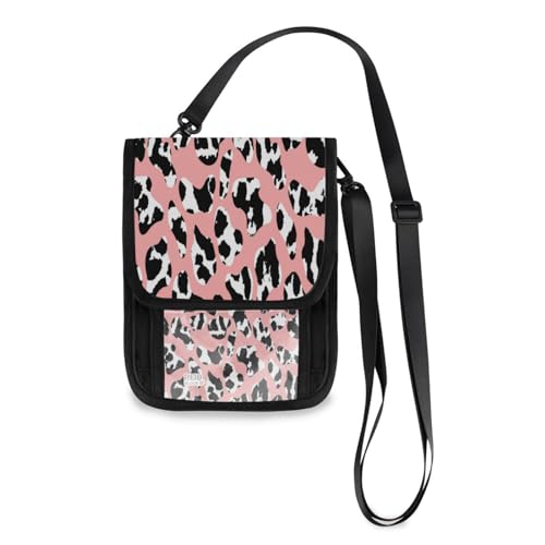 Kcldeci Reisebrieftasche, Geldbörse, Handytasche, Crossbody-Tasche, geometrischer Leopard, Dalmatiner, Kuh, Tierhaut, Reisepass-Halter für Damen und Herren, mehrfarbig, Einheitsgröße, Casual von Kcldeci