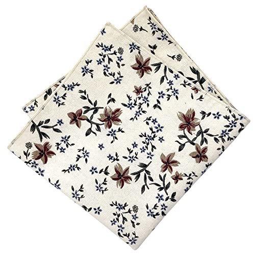 Kebocis Einstecktuch für Herren mit Blumenmuster, Beige Creme, 30.48 cm Kebocis Einstecktuch für Herren mit Blumenmuster, Beige Creme, 30.48 cm von Kebocis