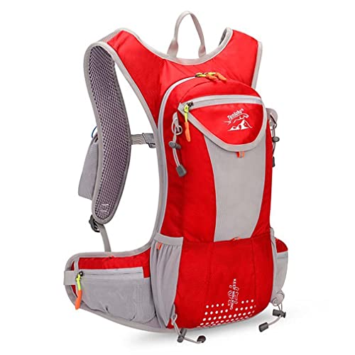 Keeplus Superie Outdoor Leichte Und Atmungsaktive Rucksack-Fahrradtasche, Fahrradrucksack, Großer Reiserucksack, Wasserdicht Radsport Rucksack Sportrucksack Hydration Rucksack für Herren/Damen (Rot) von Keeplus