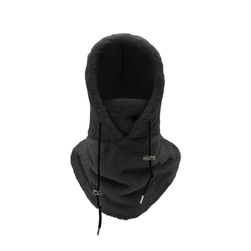 Warme Plüsch-Fahrradhaube, Multifunktionale Balaclava Gesichtsmaske Skimaske Motorradmaske zum Radfahren Ski Winter wärmend, Unisex Verstellbare Skimaske, Motorrad- und Fahrrad Maske (Plush, Schwarz) von Keeplus