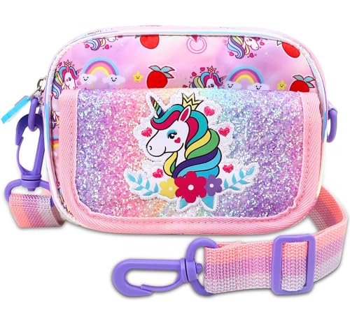 Kejea Mädchen-Geldbörse für Kinder im Alter von 3–12 Jahren – Geldbörse für kleine Mädchen, Crossbody-Tasche, Einhorn, modisch von Kejea