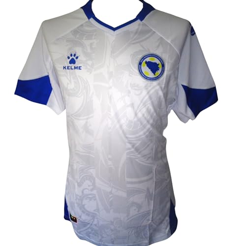 Kelme 2024-2025 Bosnien & Herzegowina Auswärtstrikot Fußball T-Shirt, weiß, L von Kelme