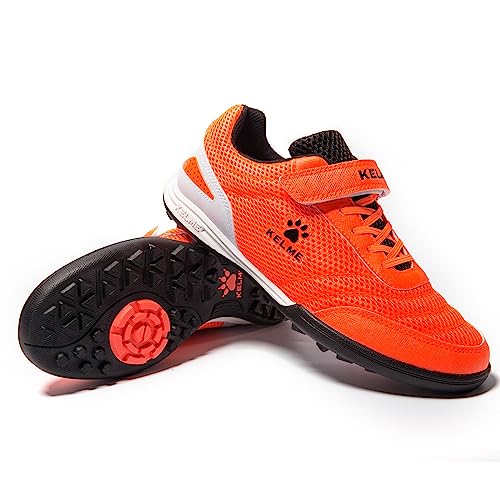 KELME Fußballschuhe Jungen/Kinder Kunstrasen Trainingsschuhe Mädchen Sneaker Sportschuhe Indoor Outdoor Turf Football Schuhe Unisex Orange EU 31 von KELME