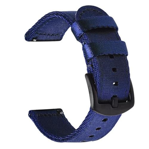KemEng NATO-Uhrengurt 18-24mm Nylon Watchband Schnellfreisetzung Armband, Blau schwarzer Typ 2, 22mm von KemEng